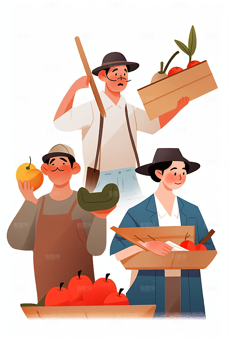 各行各业人物肖像人物插画