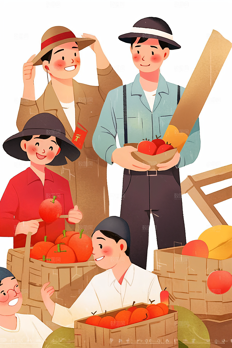 各行各业人物形象工种插画