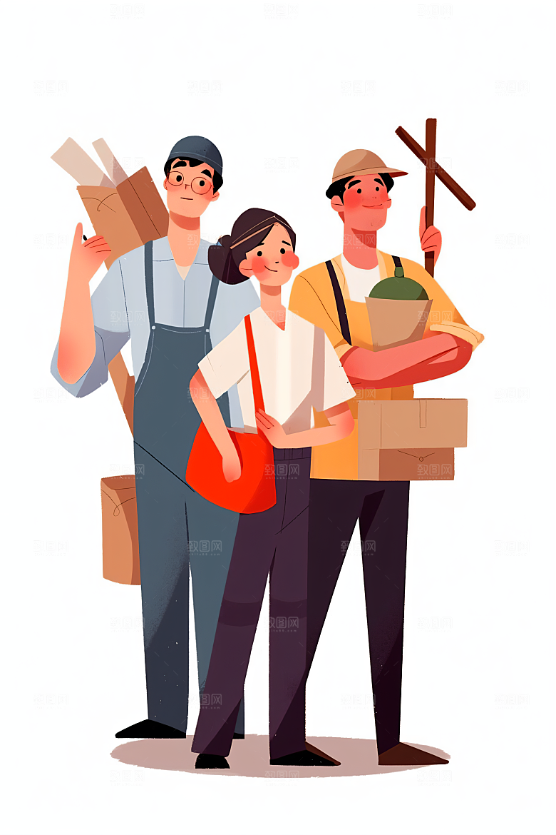 各行各业人物工种人物插画