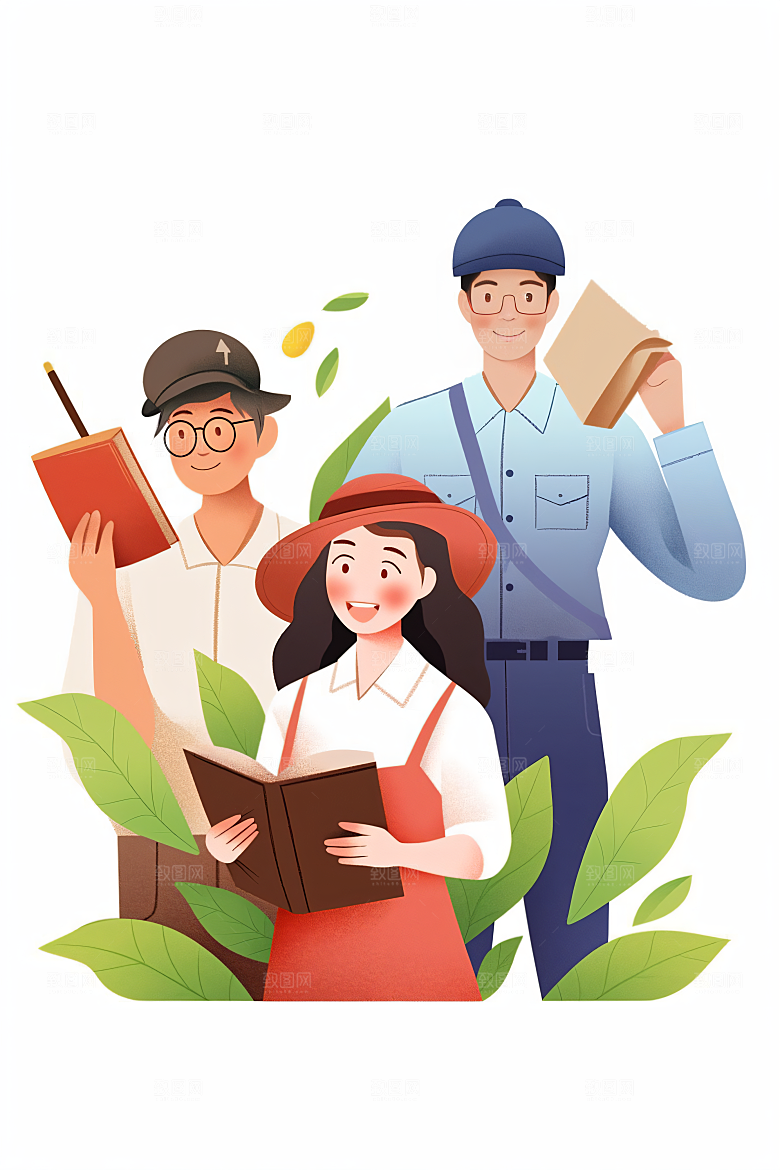 各行各业人物行业致敬劳动者插画