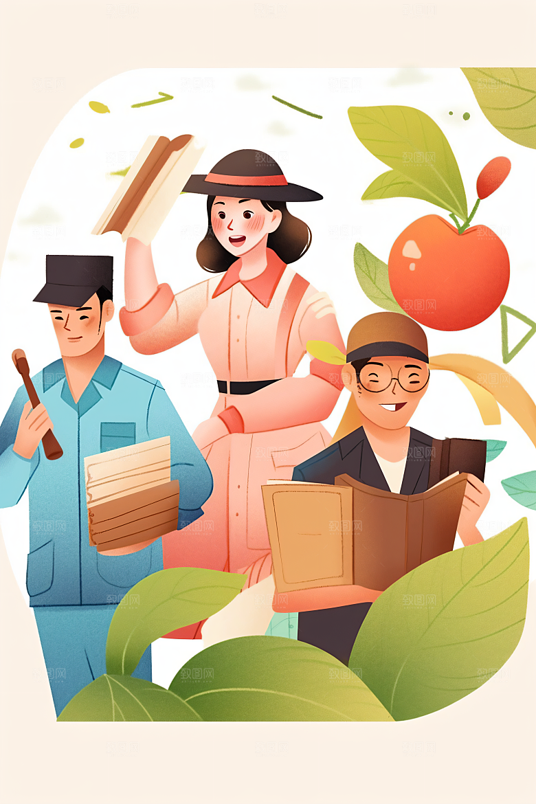 各行各业人物肖像人物插画
