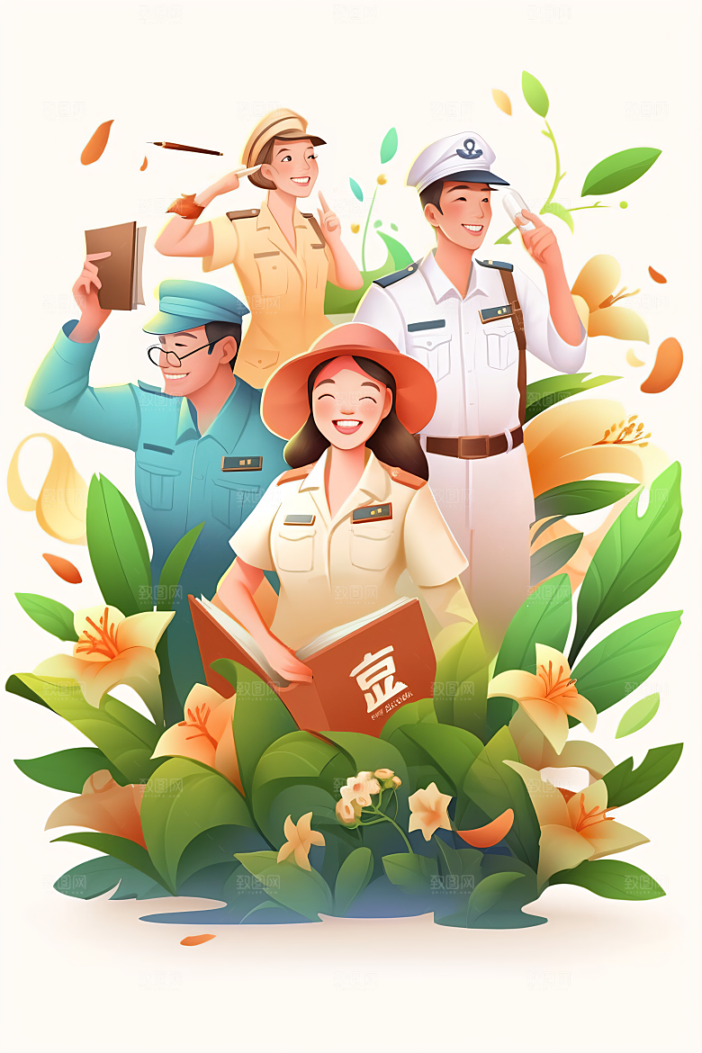 各行各业人物行业不同职业插画