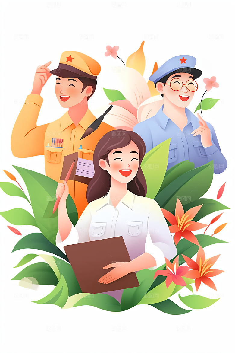 各行各业人物工种行业插画