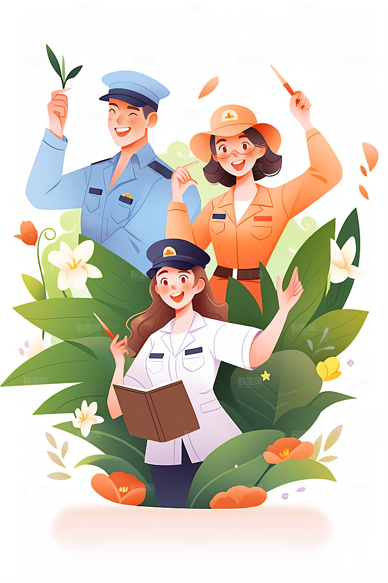 各行各业人物行业人物插画