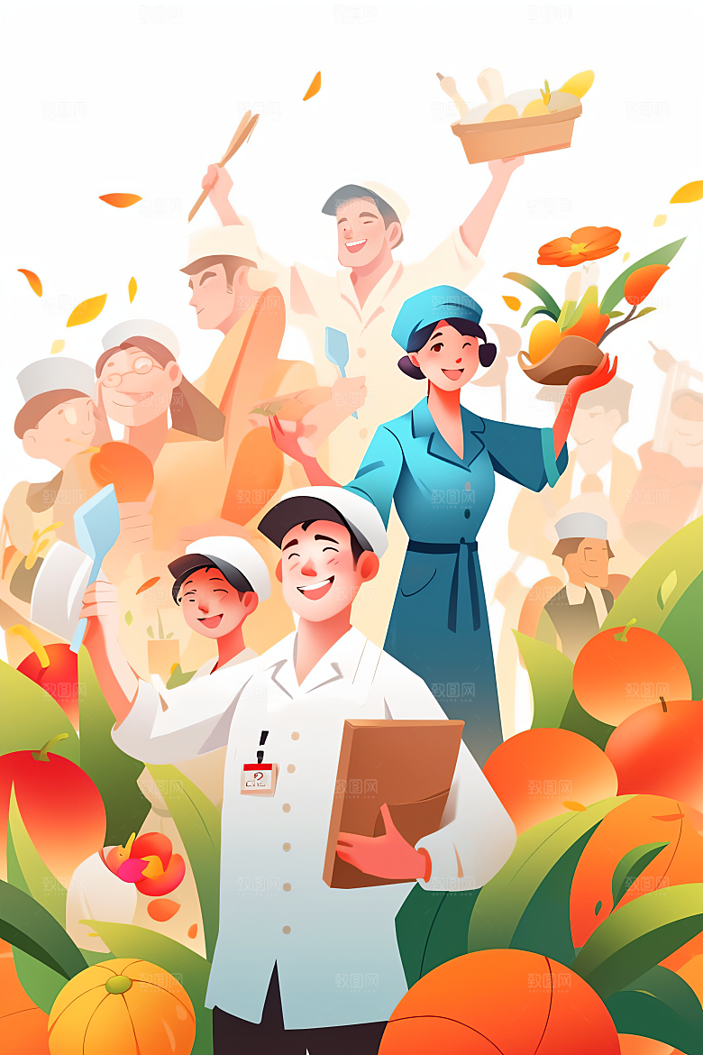 各行各业人物五一劳动节行业插画
