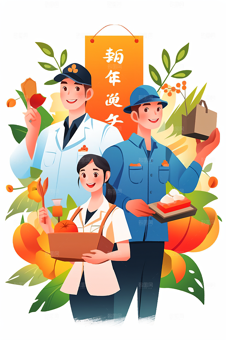 各行各业人物工种形象插画