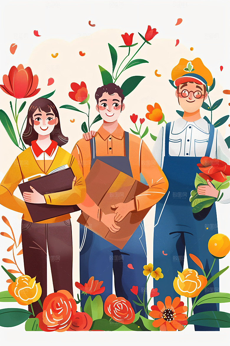各行各业人物工种不同职业插画