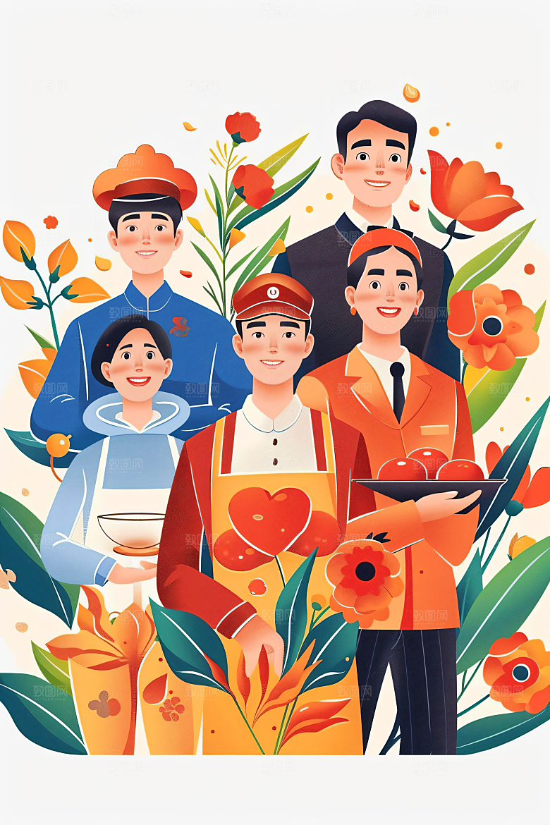 各行各业人物行业不同职业插画