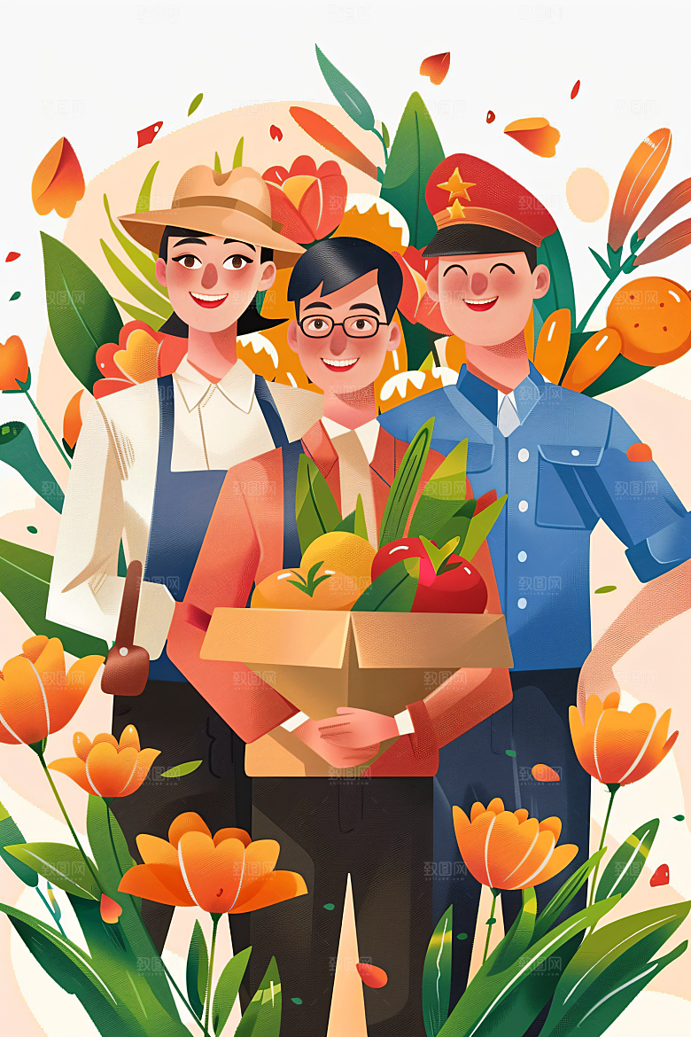 各行各业人物行业形象插画