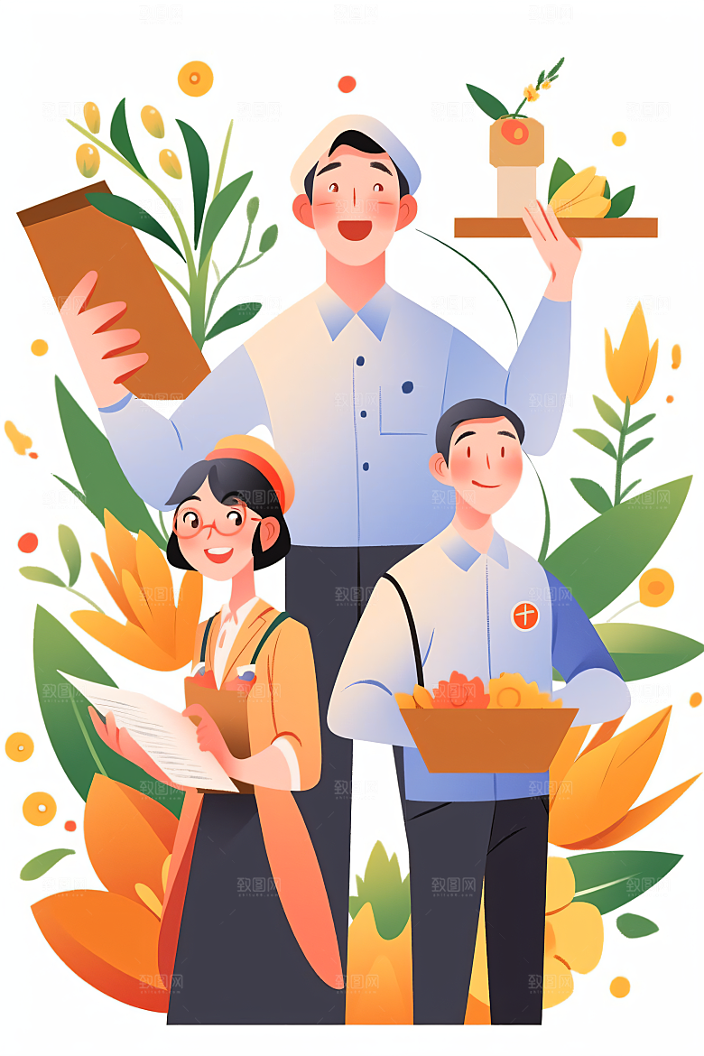 各行各业人物工种人物插画