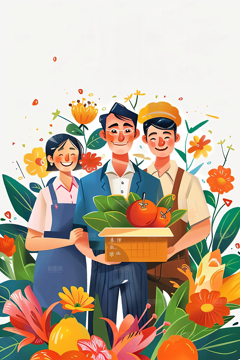 各行各业人物行业工种插画