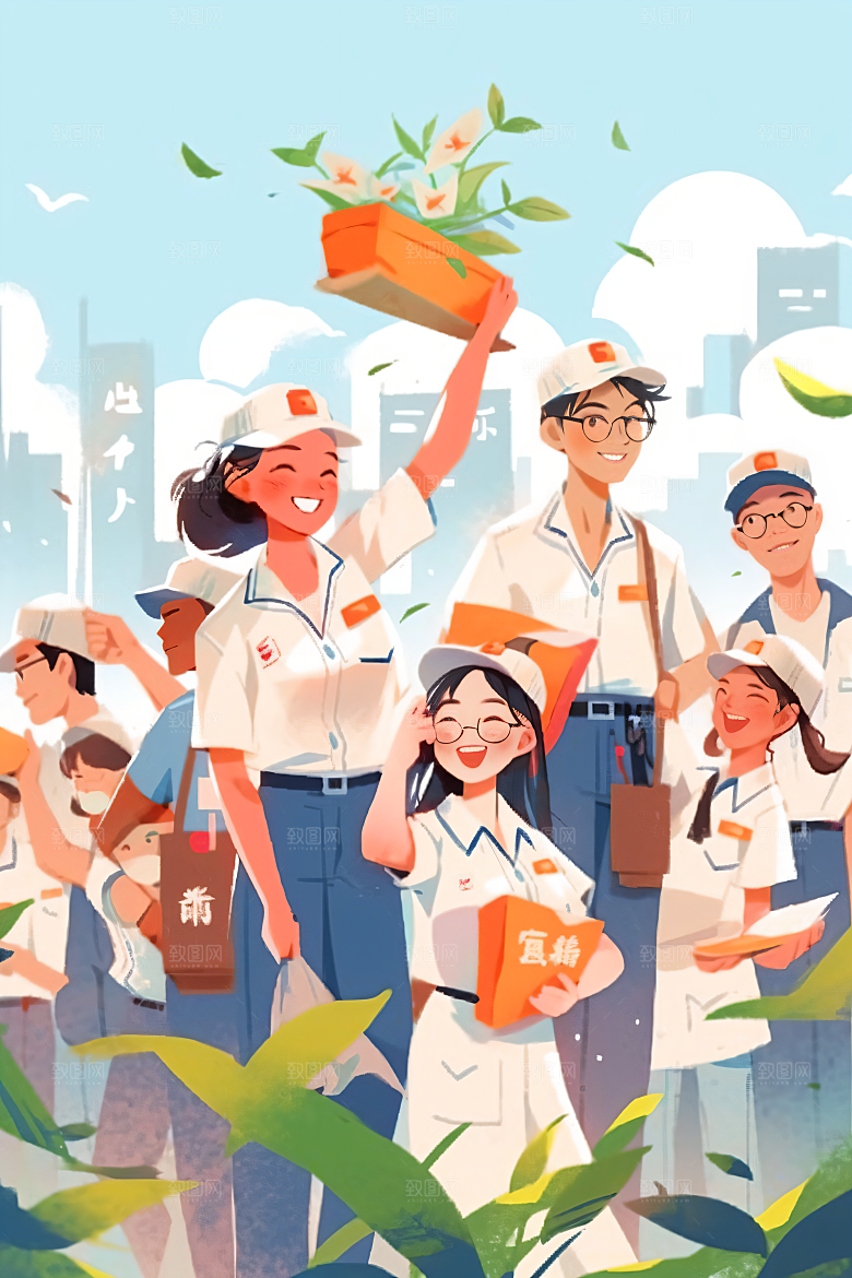 各行各业人物不同职业致敬劳动者插画
