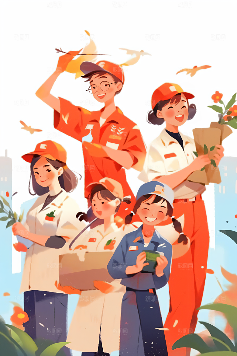 各行各业人物肖像行业插画
