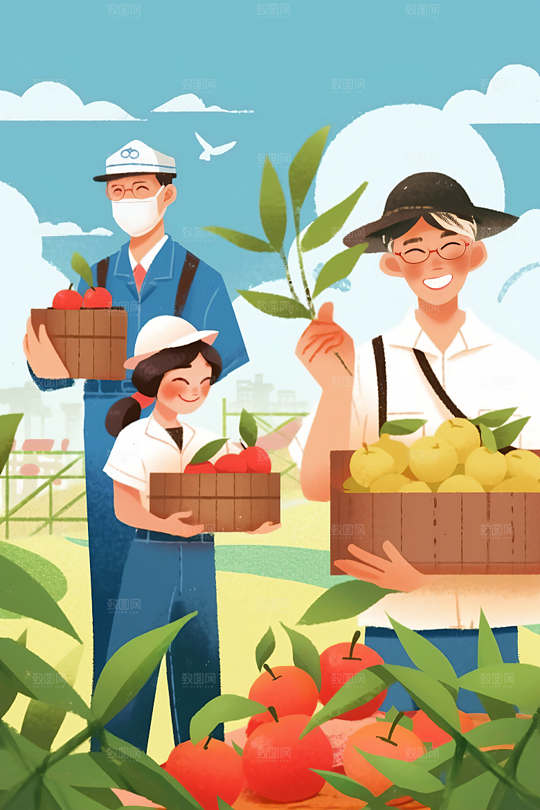 各行各业人物工种五一劳动节插画