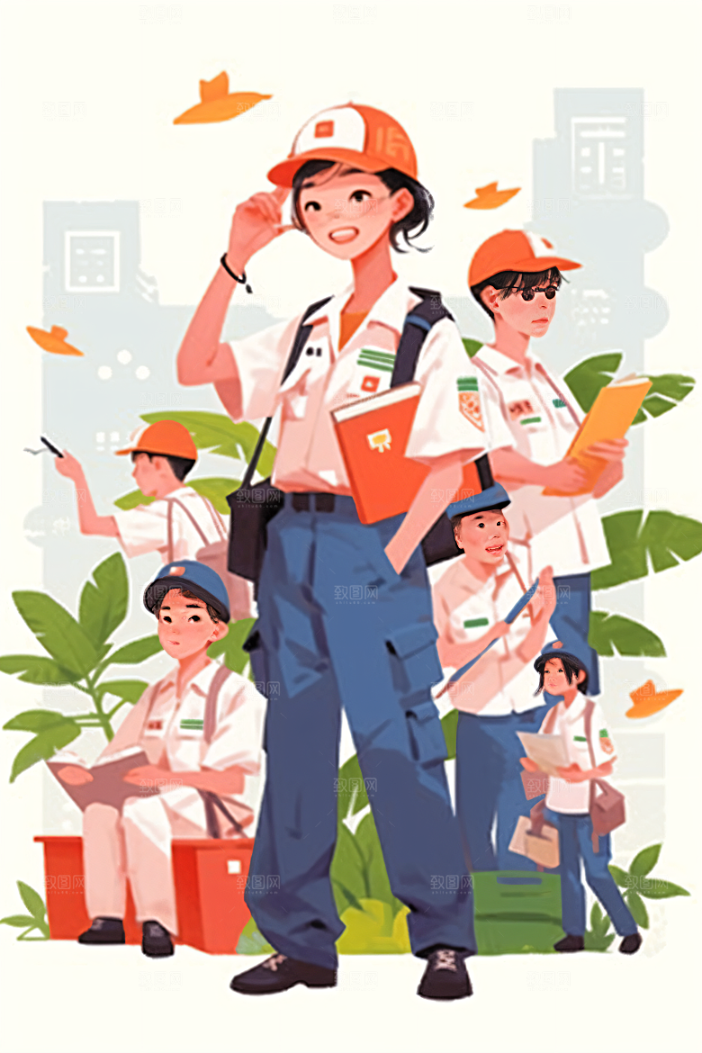 各行各业人物肖像形象插画