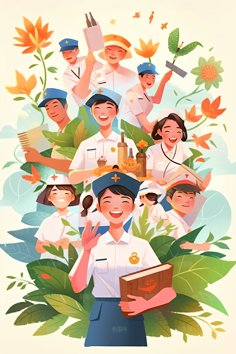 各行各业人物工种不同职业插画