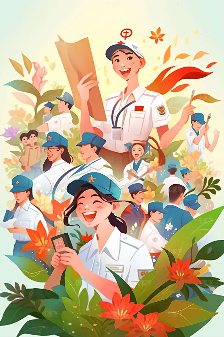 各行各业人物人物肖像插画
