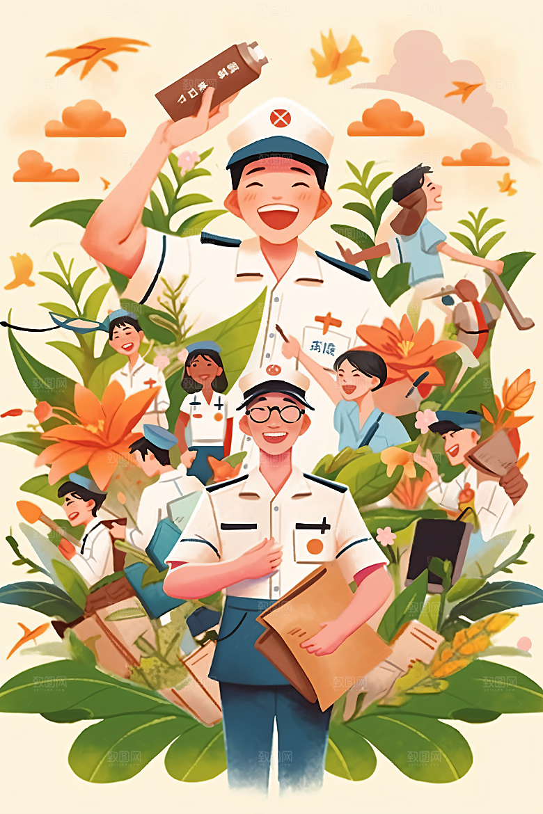 各行各业人物五一劳动节人物插画
