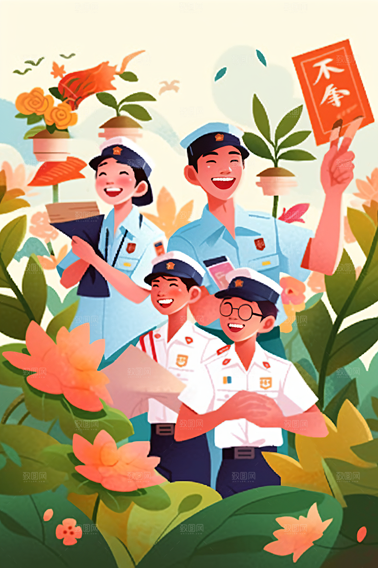 各行各业人物不同职业形象插画