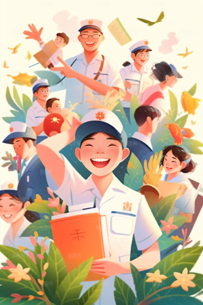 各行各业人物五一劳动节人物插画