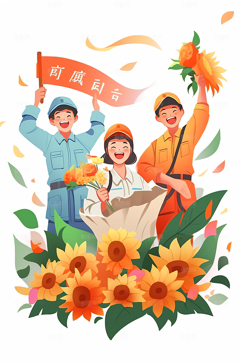 各行各业人物行业工种插画