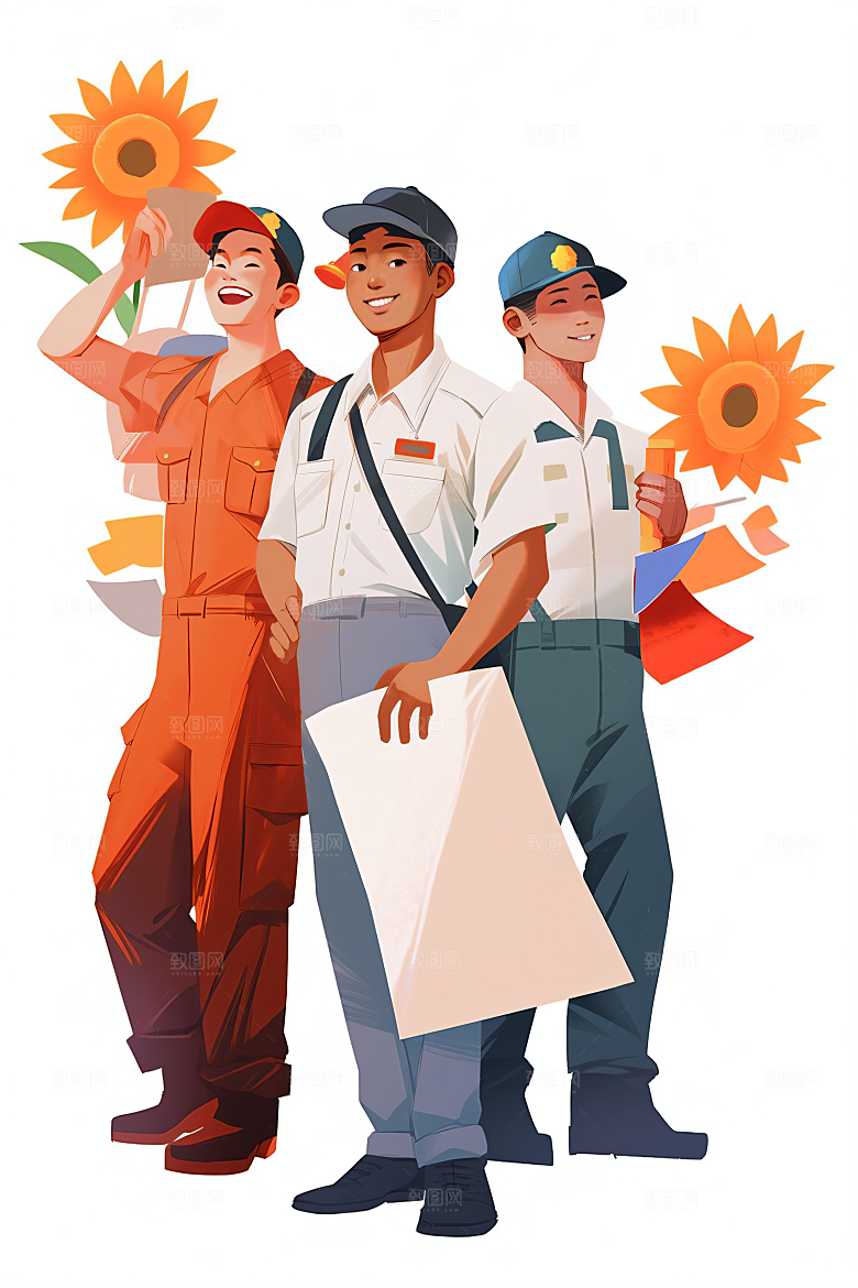 各行各业人物五一劳动节行业插画