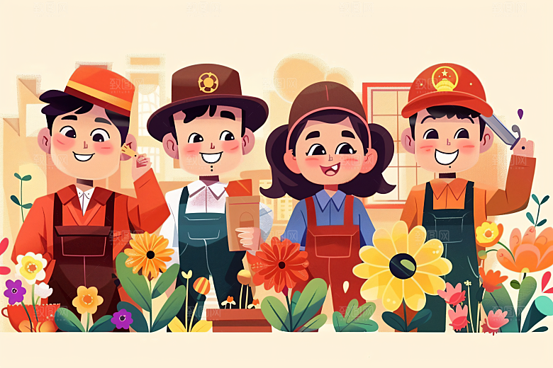 各行各业人物人物致敬劳动者插画
