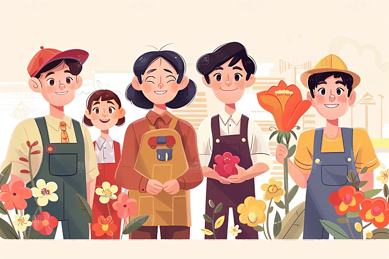 各行各业人物工种形象插画