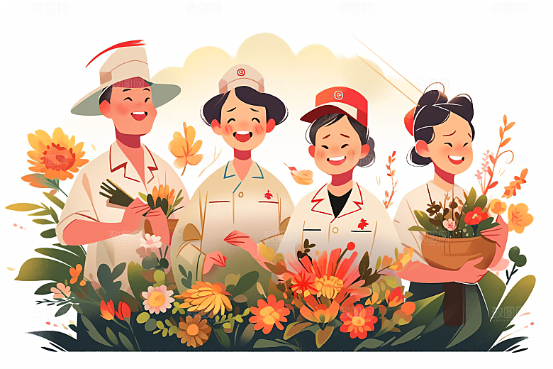 各行各业人物五一劳动节形象插画