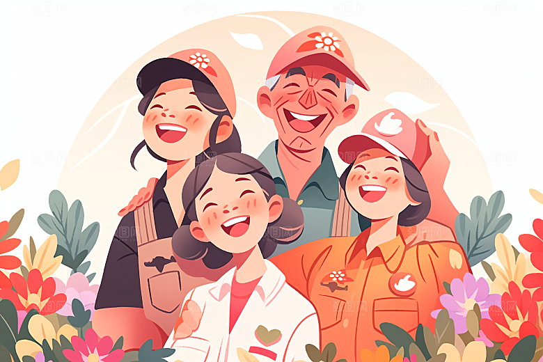 各行各业人物行业五一劳动节插画