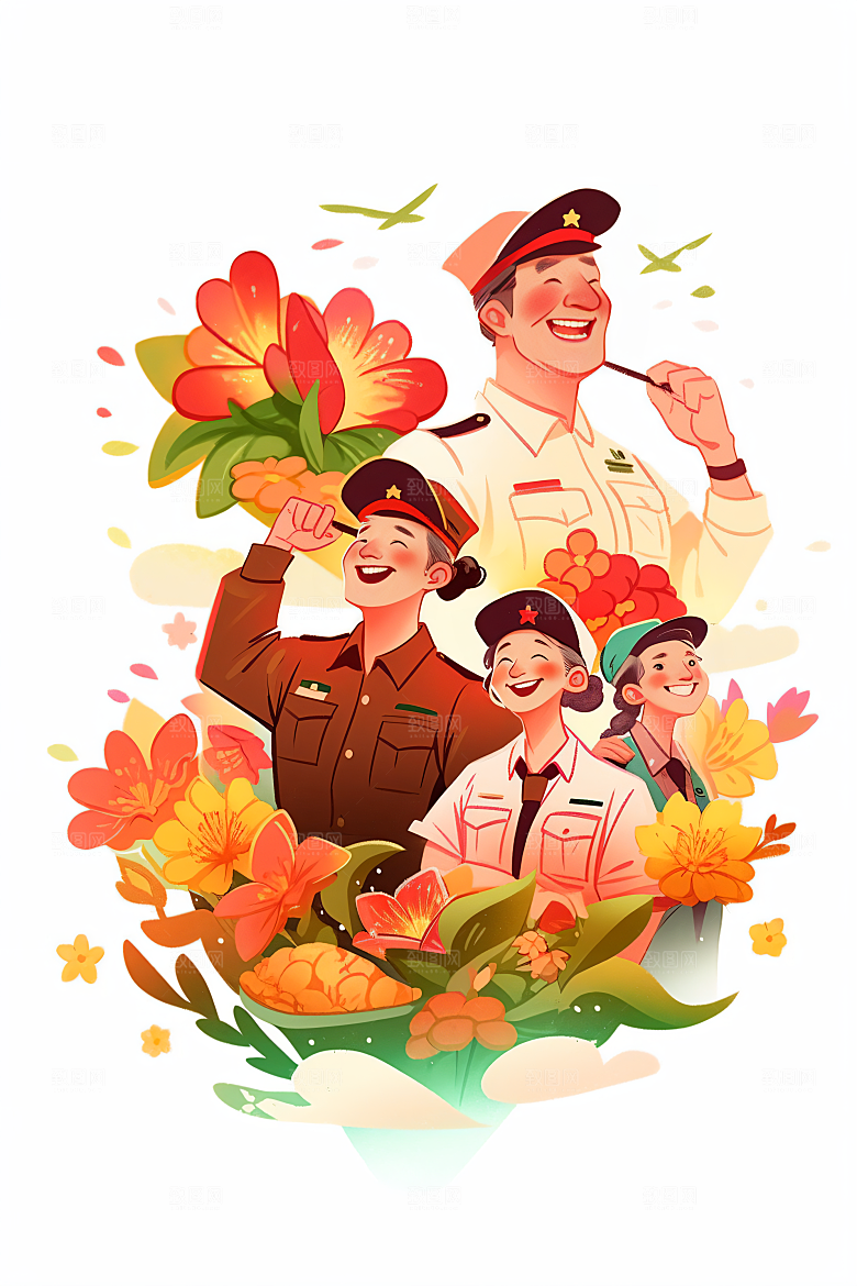 各行各业人物人物不同职业插画