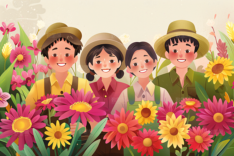 各行各业人物形象工种插画