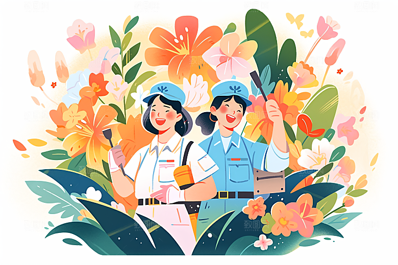 各行各业人物不同职业致敬劳动者插画