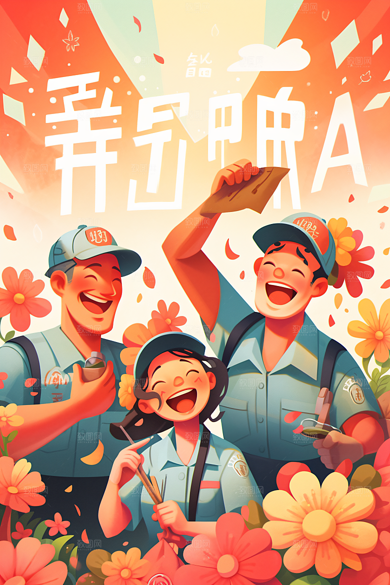 各行各业人物工种行业插画