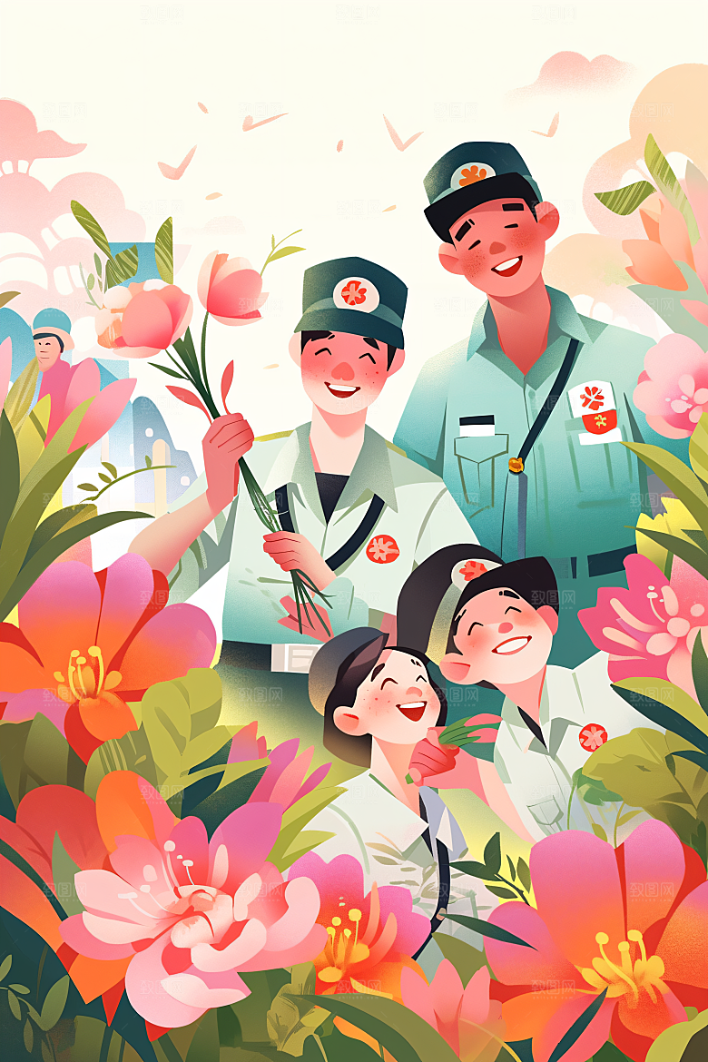 各行各业人物致敬劳动者工种插画