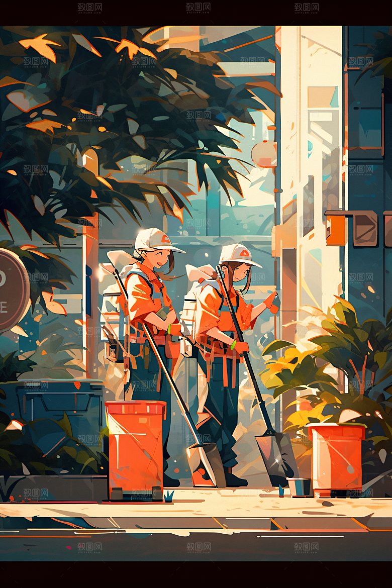 各行各业人物五一劳动节不同职业插画
