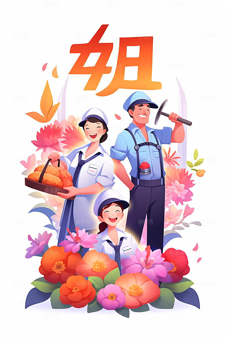 各行各业人物人物工种插画