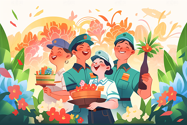 各行各业人物不同职业行业插画