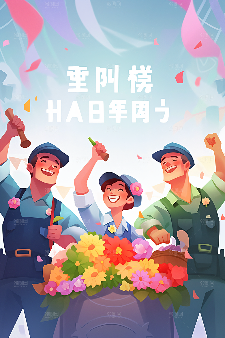各行各业人物形象肖像插画