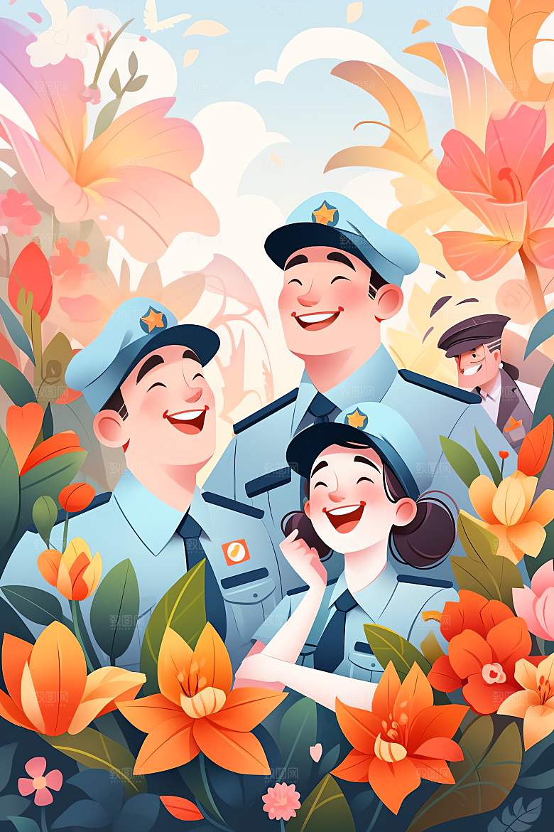 各行各业人物行业工种插画