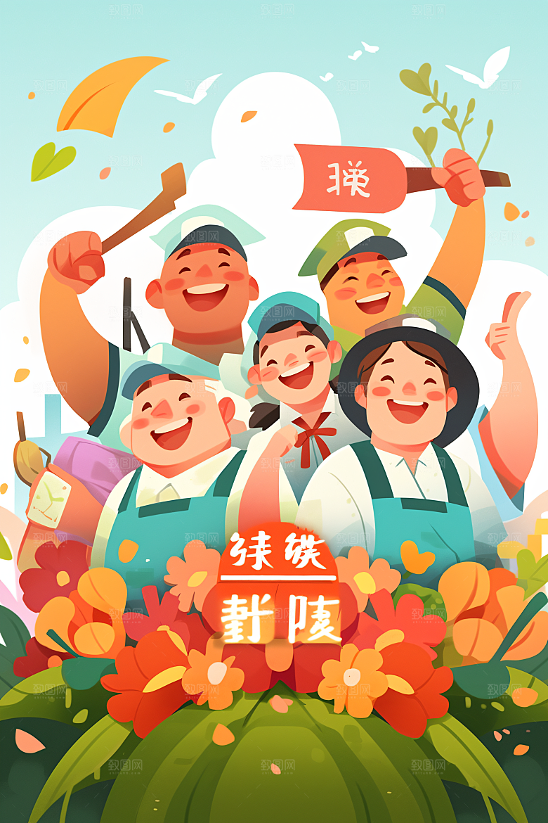 各行各业人物工种致敬劳动者插画