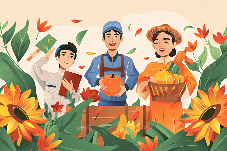 各行各业人物行业工种插画