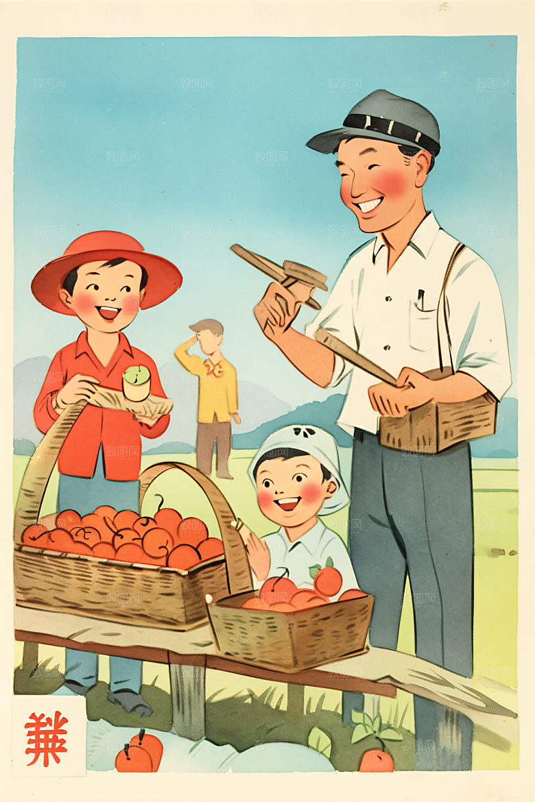 各行各业人物肖像致敬劳动者插画