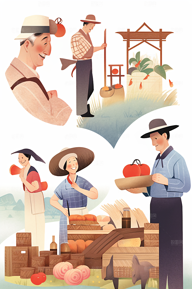 各行各业人物不同职业致敬劳动者插画