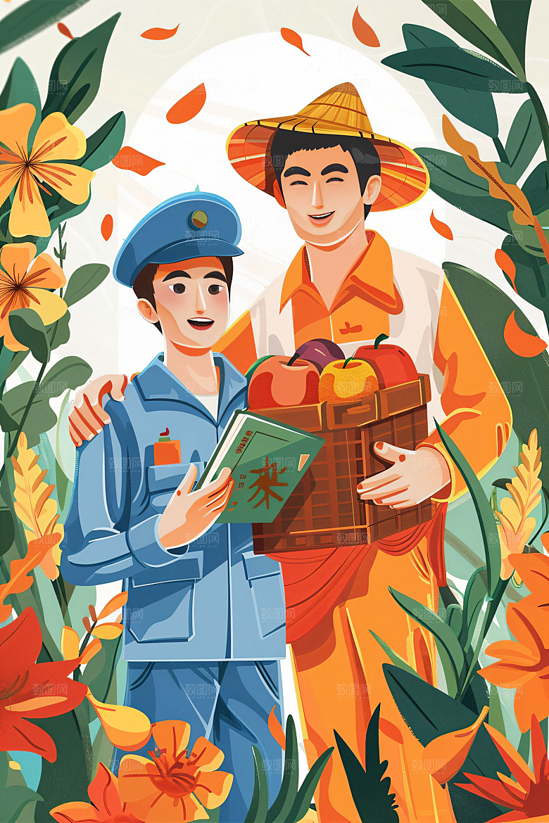 各行各业人物五一劳动节工种插画