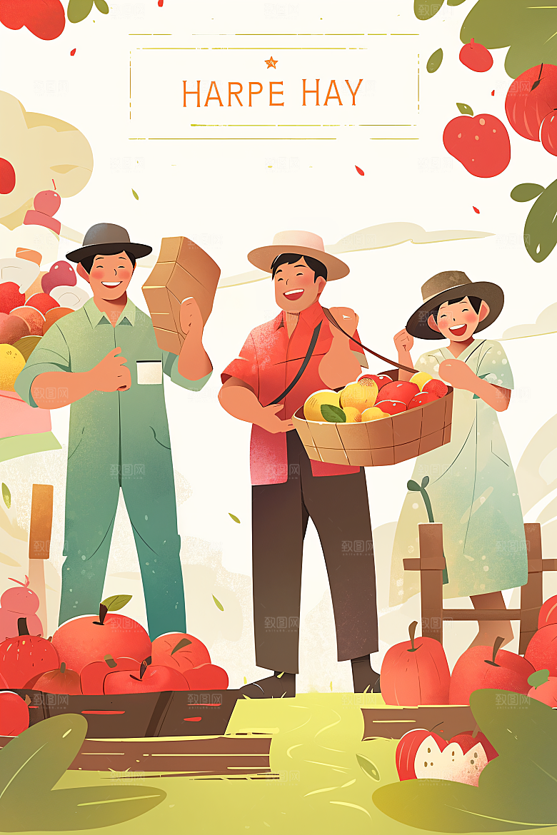 各行各业人物肖像不同职业插画