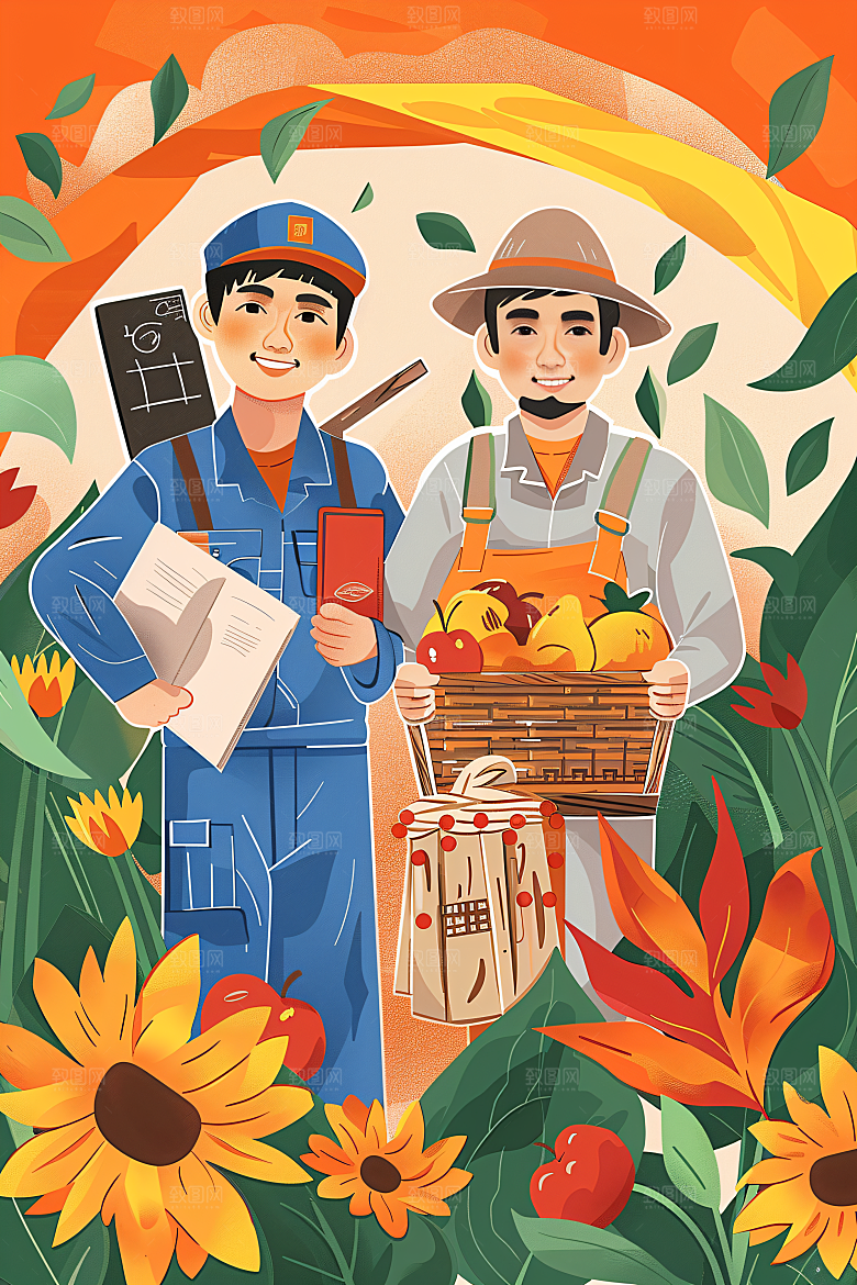 各行各业人物五一劳动节人物插画