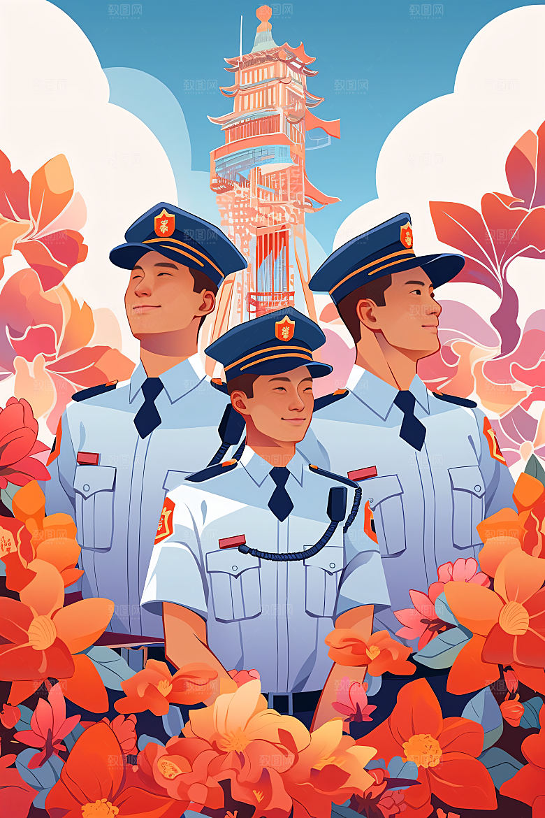 各行各业人物肖像不同职业插画