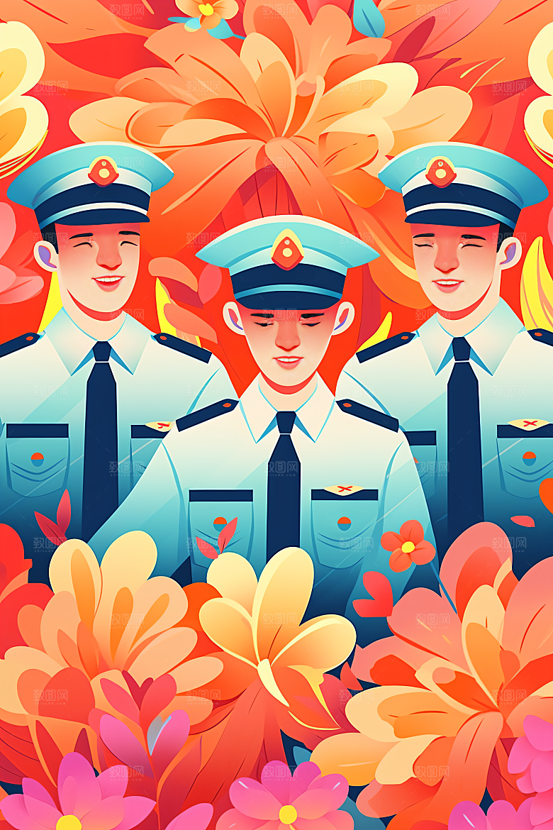 各行各业人物形象肖像插画