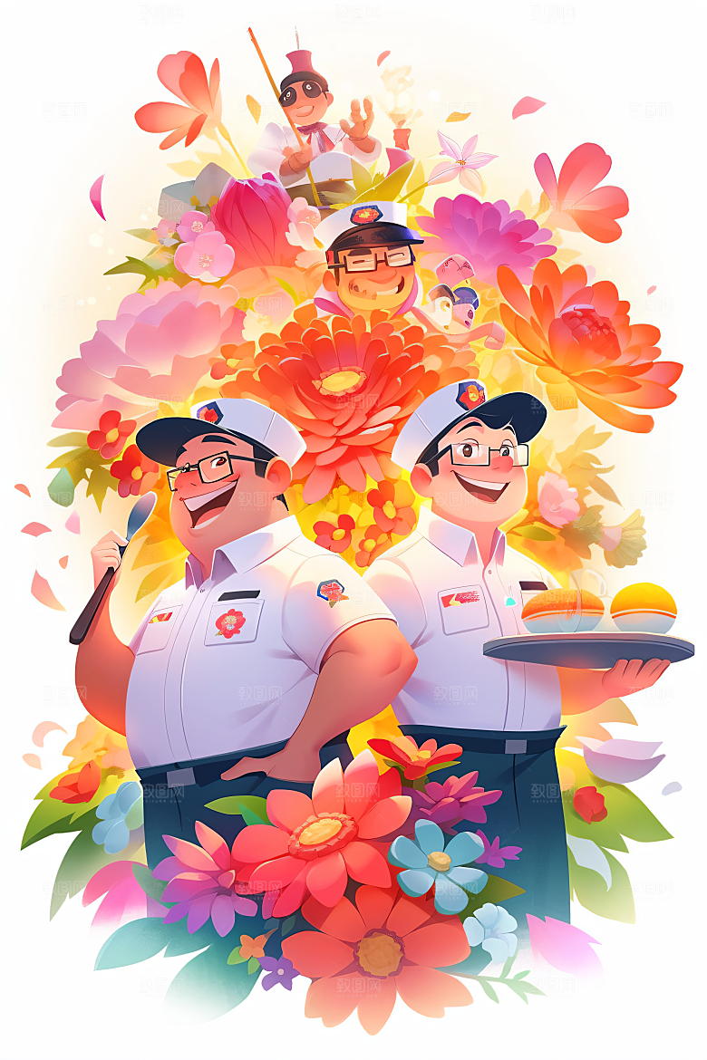 各行各业人物五一劳动节致敬劳动者插画